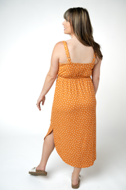 WAREHOUSE ONLY Reagan Ribbed Midi Dress - Pumpkin Floral
