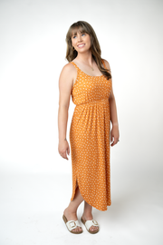 WAREHOUSE ONLY Reagan Ribbed Midi Dress - Pumpkin Floral