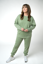 WAREHOUSE ONLY Vintage Wash Pullover - Olive