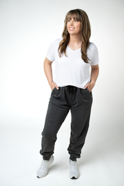 WAREHOUSE ONLY Vintage Wash Joggers - Black