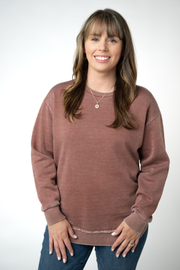 WAREHOUSE ONLY Vintage Wash Pullover - Brown