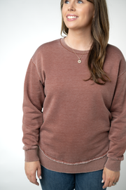 WAREHOUSE ONLY Vintage Wash Pullover - Brown