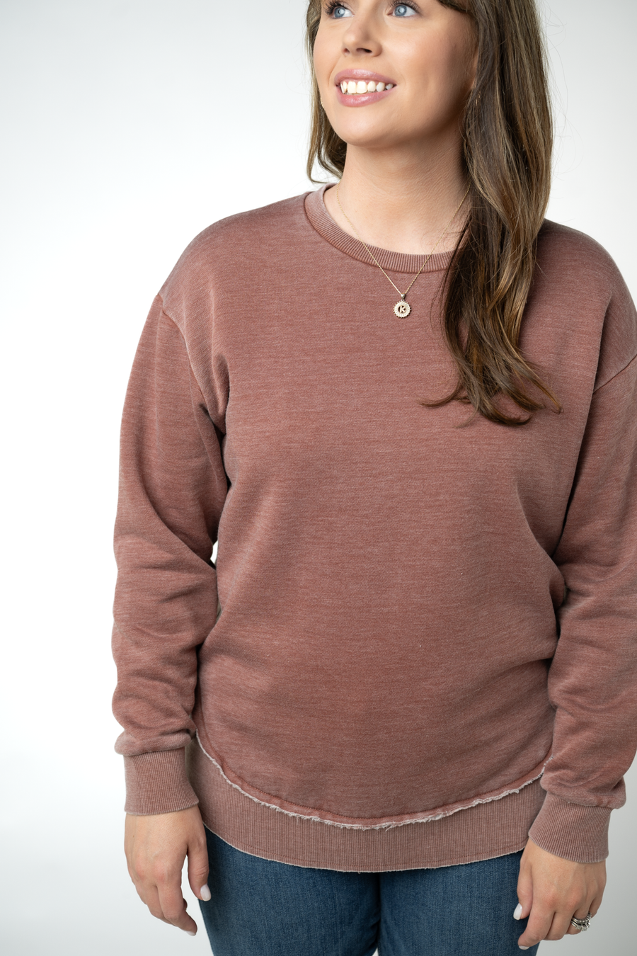 WAREHOUSE ONLY Vintage Wash Pullover - Brown