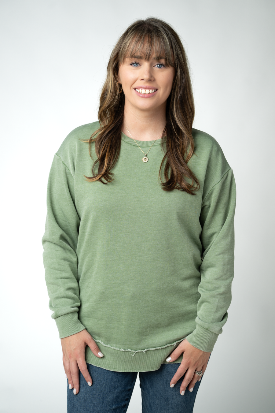 WAREHOUSE ONLY Vintage Wash Pullover - Olive