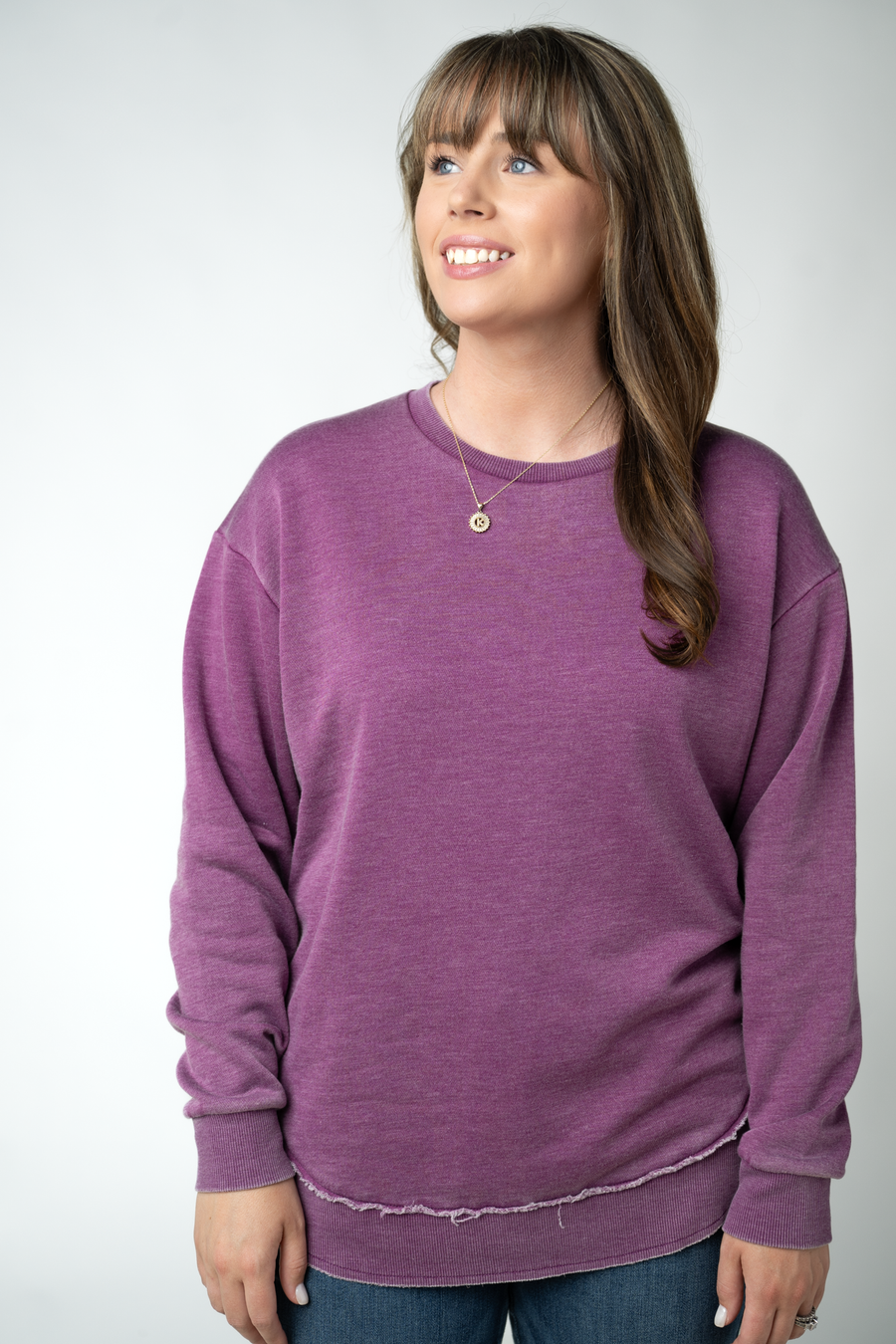 WAREHOUSE ONLY Vintage Wash Pullover - Purple