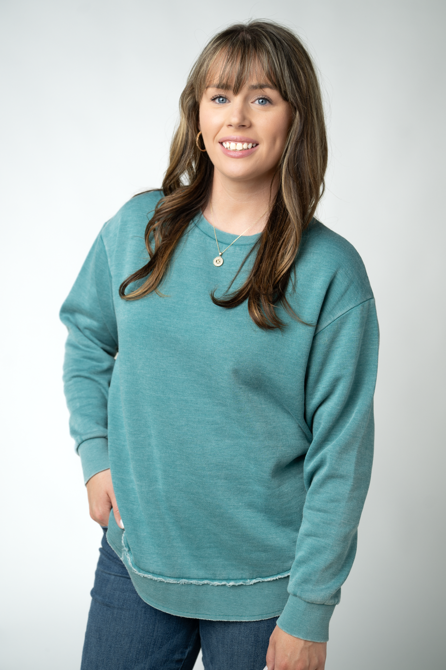 WAREHOUSE ONLY Vintage Wash Pullover - Teal