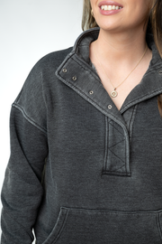 WAREHOUSE ONLY Jesse Vintage Wash Snap Pullover - Black