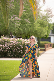 WAREHOUSE ONLY Harley High-Low Dress - Navy Citrus FINAL SALE