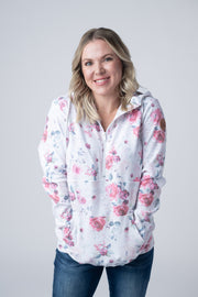 WAREHOUSE HalfZip Hoodie - Pink Bloom