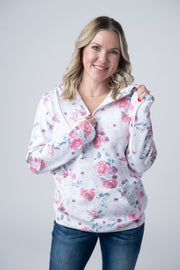 WAREHOUSE HalfZip Hoodie - Pink Bloom