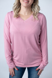 WAREHOUSE Larissa Long Sleeve Top - Rose