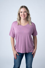 WAREHOUSE Bamboo V Neck Tee - Pink