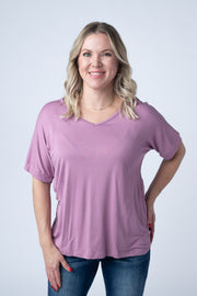 WAREHOUSE Bamboo V Neck Tee - Pink