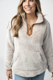 WAREHOUSE ONLY Ryan 1/4 Zip Sherpa - Camel