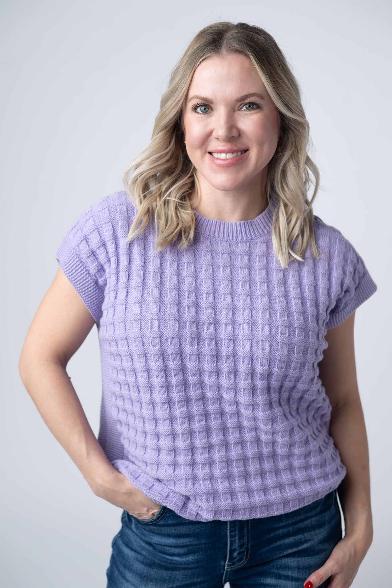 WAREHOUSE Kelly Knitted Top - Lavender