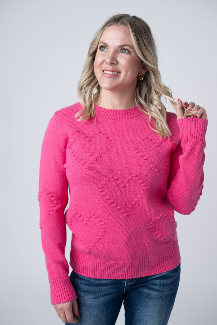 WAREHOUSE Be Mine Sweater - Hot Pink