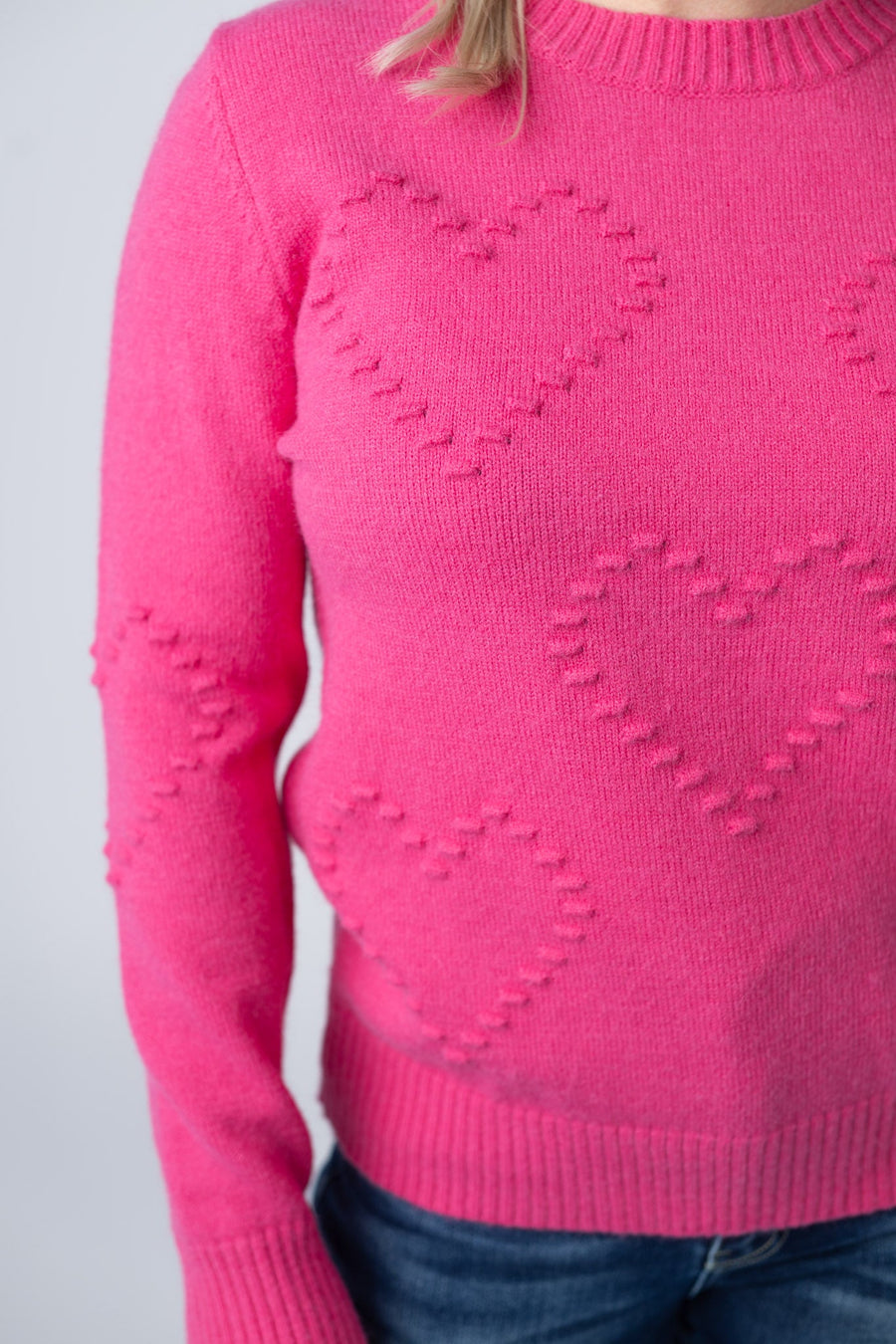 WAREHOUSE Be Mine Sweater - Hot Pink