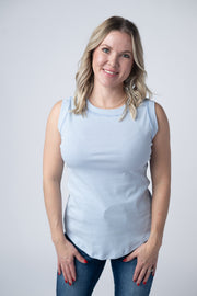 WAREHOUSE Morgan Micro Striped Tank - Periwinkle