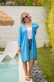 WAREHOUSE ONLY Ellie Cover-Up Kimono - Light Blue FINAL SALE