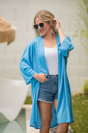 WAREHOUSE ONLY Ellie Cover-Up Kimono - Light Blue FINAL SALE