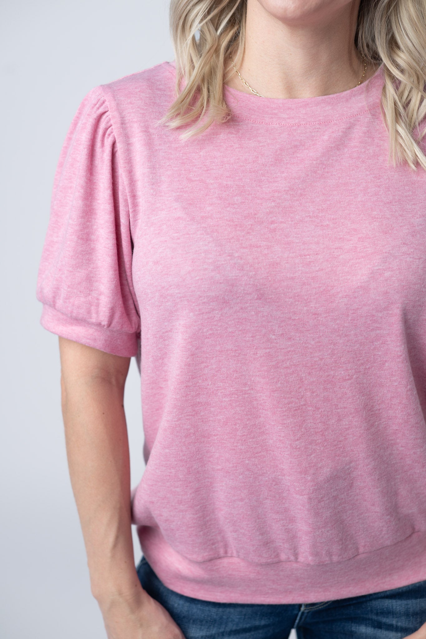 WAREHOUSE Katie Cozy Top - Heathered Pink