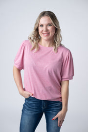WAREHOUSE Katie Cozy Top - Heathered Pink