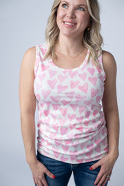 WAREHOUSE Ava Tank - Blushing Pink Hearts