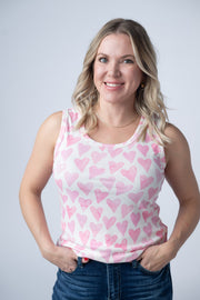WAREHOUSE Ava Tank - Blushing Pink Hearts
