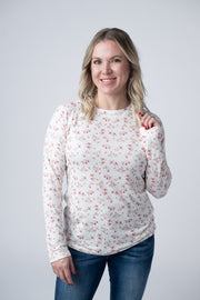 WAREHOUSE Blair Long Sleeve Top - Micro Pink Floral