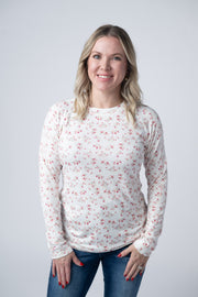 WAREHOUSE Blair Long Sleeve Top - Micro Pink Floral