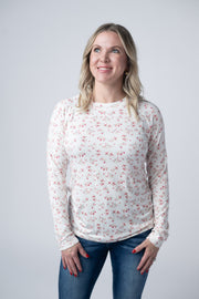 WAREHOUSE Blair Long Sleeve Top - Micro Pink Floral