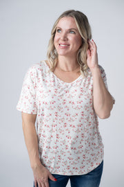 WAREHOUSE Chloe Cozy Tee - Micro Pink Floral