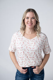 WAREHOUSE Chloe Cozy Tee - Micro Pink Floral
