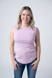 WAREHOUSE Morgan Micro Striped Tank - Orchid