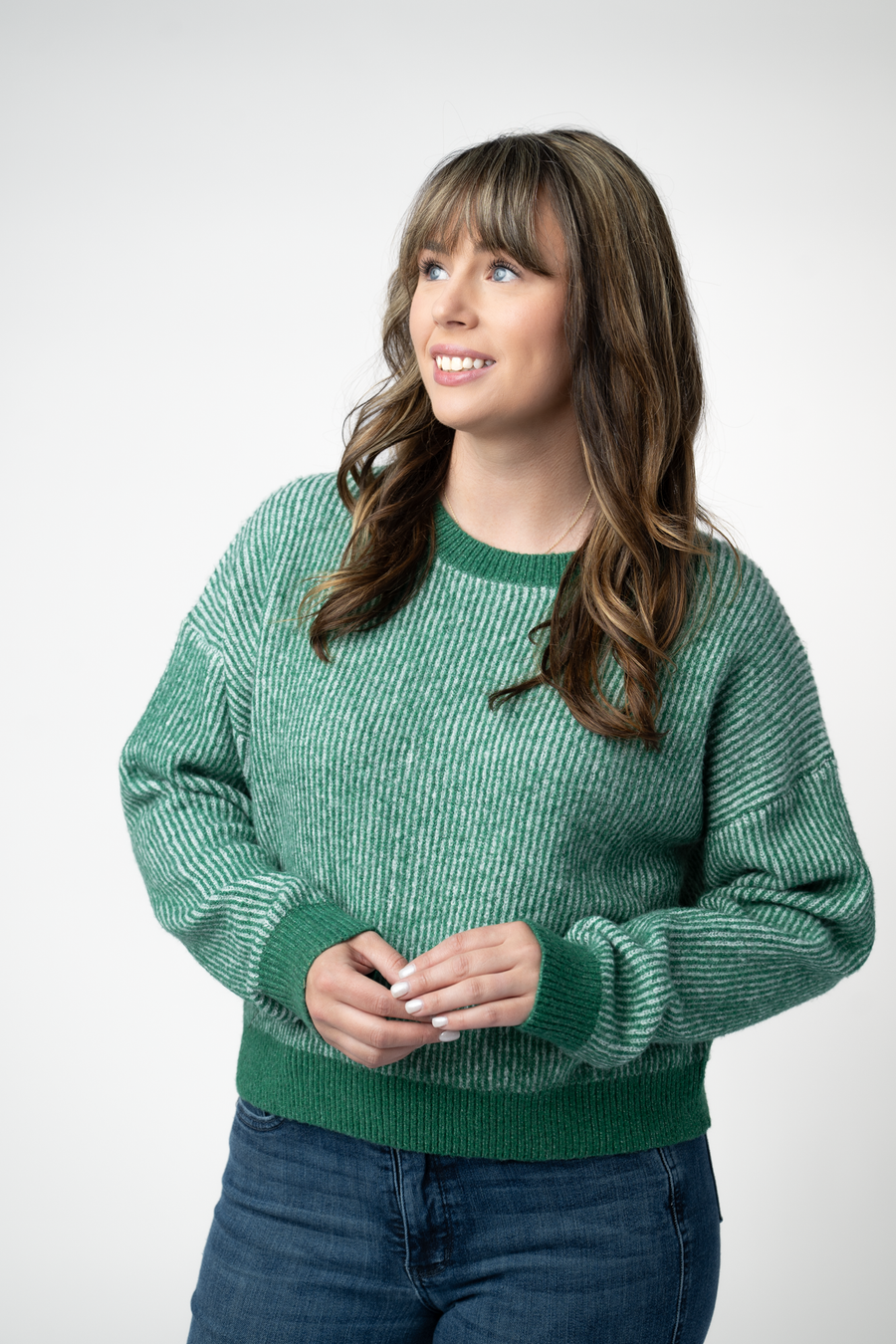 WAREHOUSE ONLY Josie Cozy Crew Sweater - Green