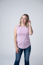 WAREHOUSE Morgan Micro Striped Tank - Orchid