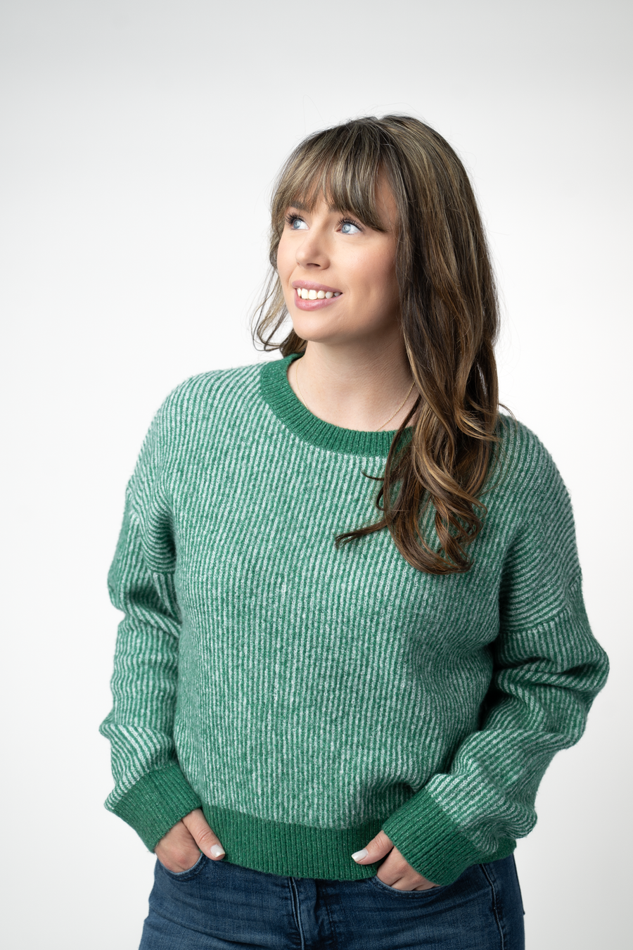WAREHOUSE ONLY Josie Cozy Crew Sweater - Green