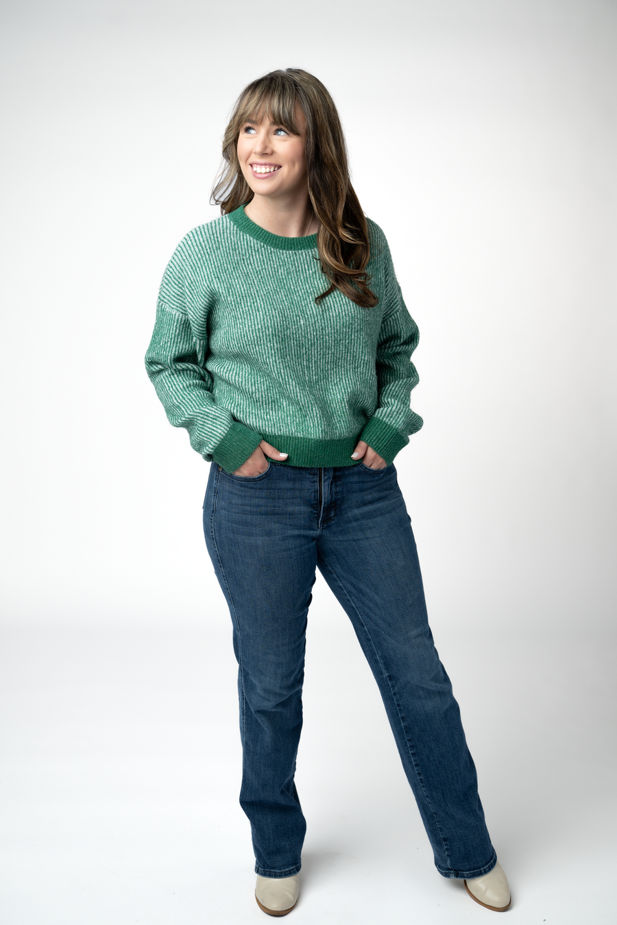 WAREHOUSE ONLY Josie Cozy Crew Sweater - Green