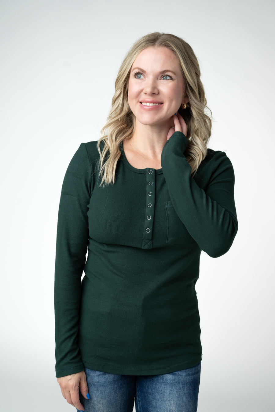 WAREHOUSE ONLY Georgia Long Sleeve Top - Evergreen