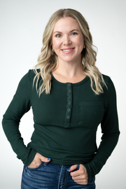 WAREHOUSE ONLY Georgia Long Sleeve Top - Evergreen