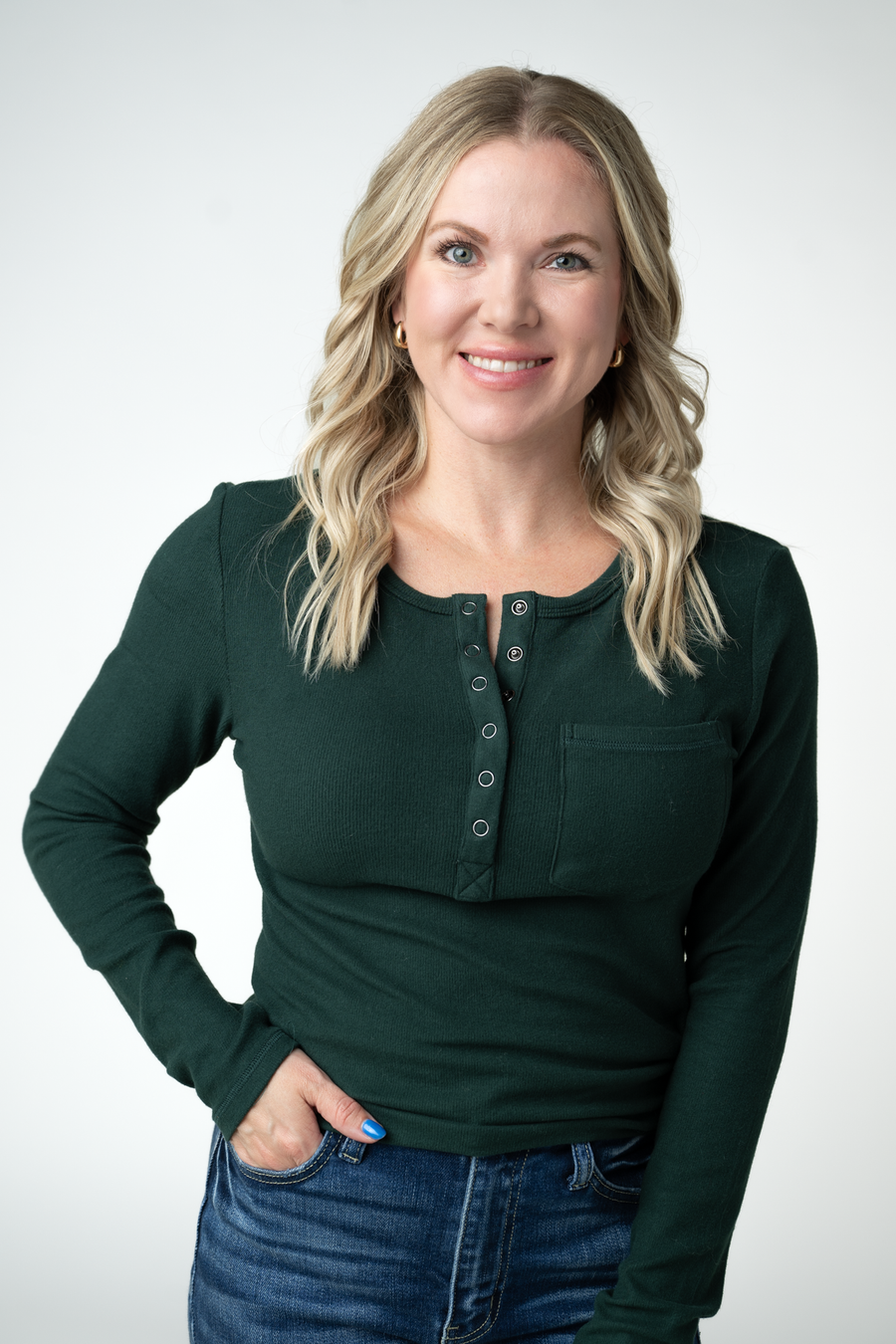 WAREHOUSE ONLY Georgia Long Sleeve Top - Evergreen