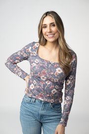WAREHOUSE ONLY Alyssa Long Sleeve Top - Blushwood Floral