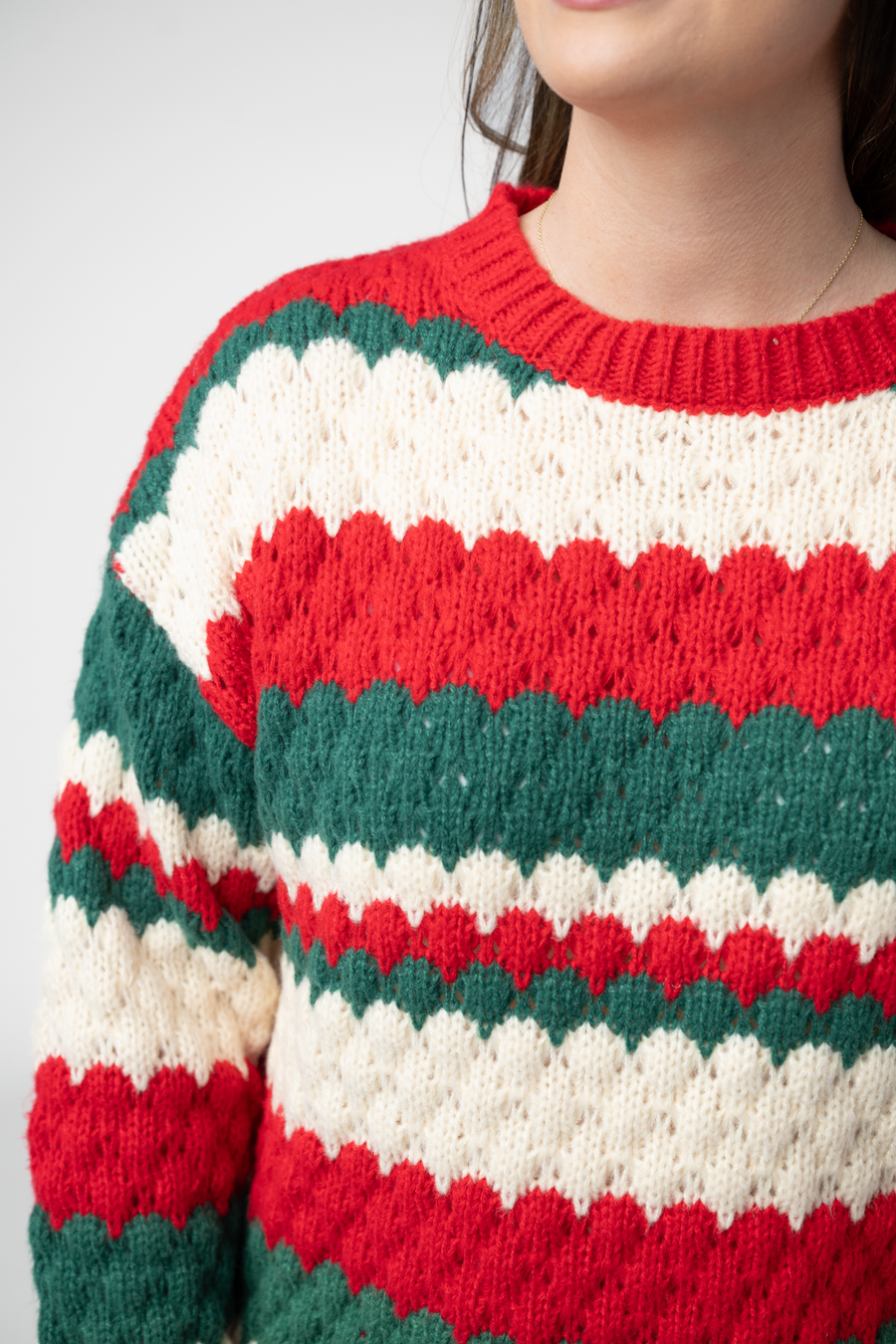 WAREHOUSE ONLY Christmas Stripes Sweater