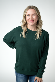 WAREHOUSE ONLY Corrine Ribbed Pullover Top - Evergreen