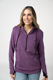 WAREHOUSE ONLY Classic HalfZip Hoodie - Black and Purple