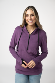 WAREHOUSE ONLY Classic HalfZip Hoodie - Black and Purple
