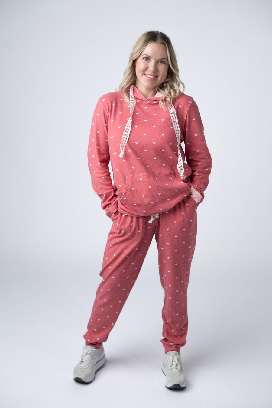 WAREHOUSE Classic Joggers - Sweetheart Red