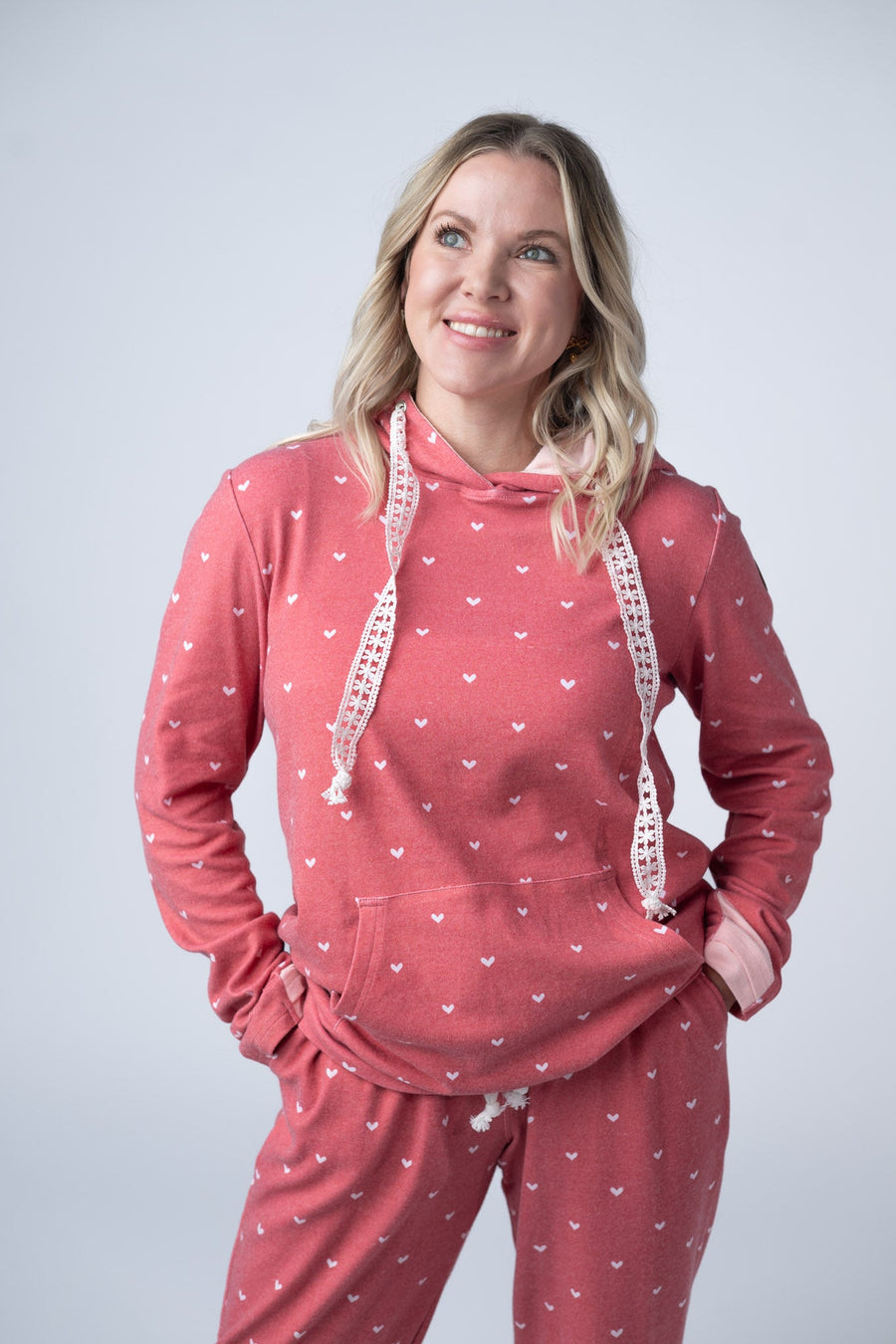 WAREHOUSE Hailey Pullover Hoodie -Sweetheart Red