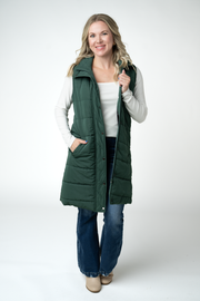 WAREHOUSE ONLY Harlow Long Vest - Evergreen