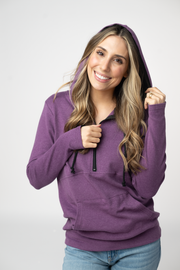 WAREHOUSE ONLY Classic HalfZip Hoodie - Black and Purple